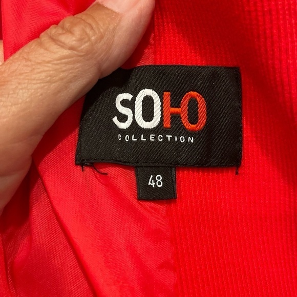 Soho Collection Red Cotton Blend Blazer.Size 48=M - Picture 10 of 16
